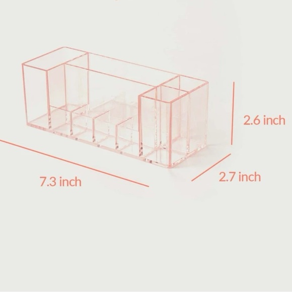 Clear Peach Blush Acrylic Makeup & Brush Organizer - Picture 2 of 11